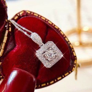 🌸925 Silver Plated Round Cut CZ Choker Necklace for Women, MARR9322